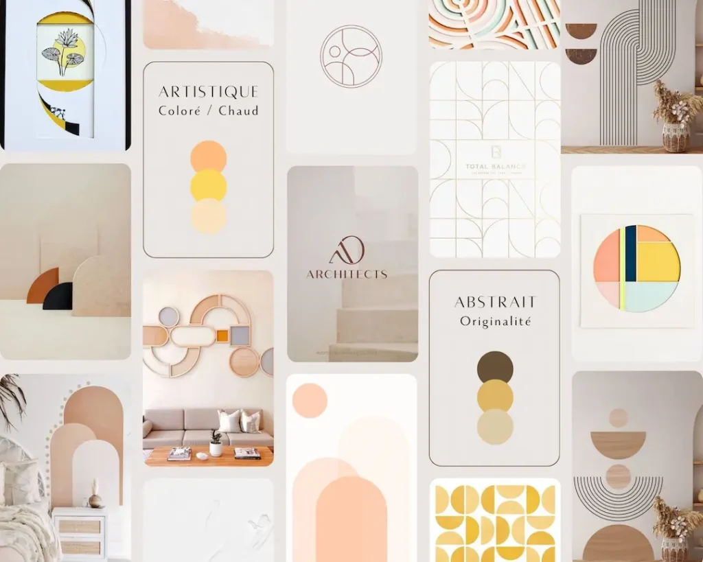 identité de marque sur-mesure : moodboard décoratrice d'intérieur